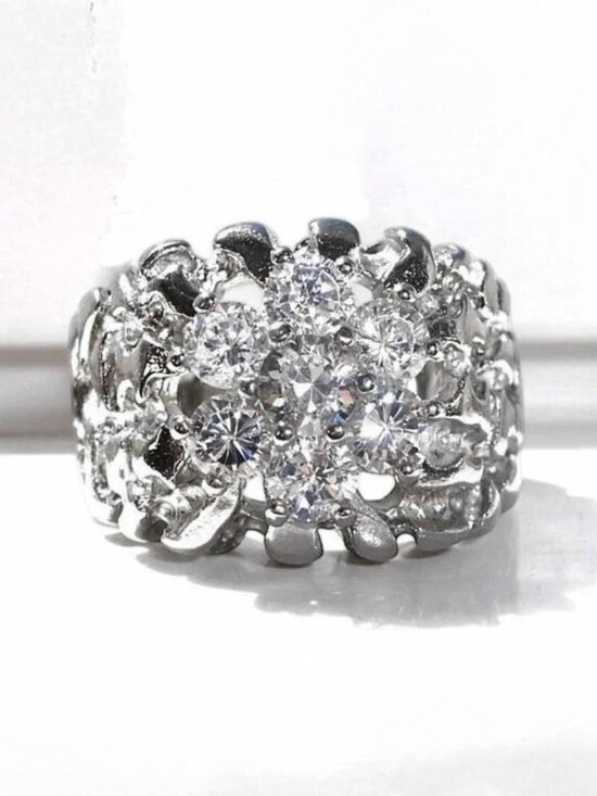 Other - STAINLESS STEEL Men's Nugget CZ Cluster Ring